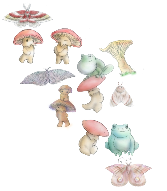 cute fairy, mushroom people, Ty Hulse